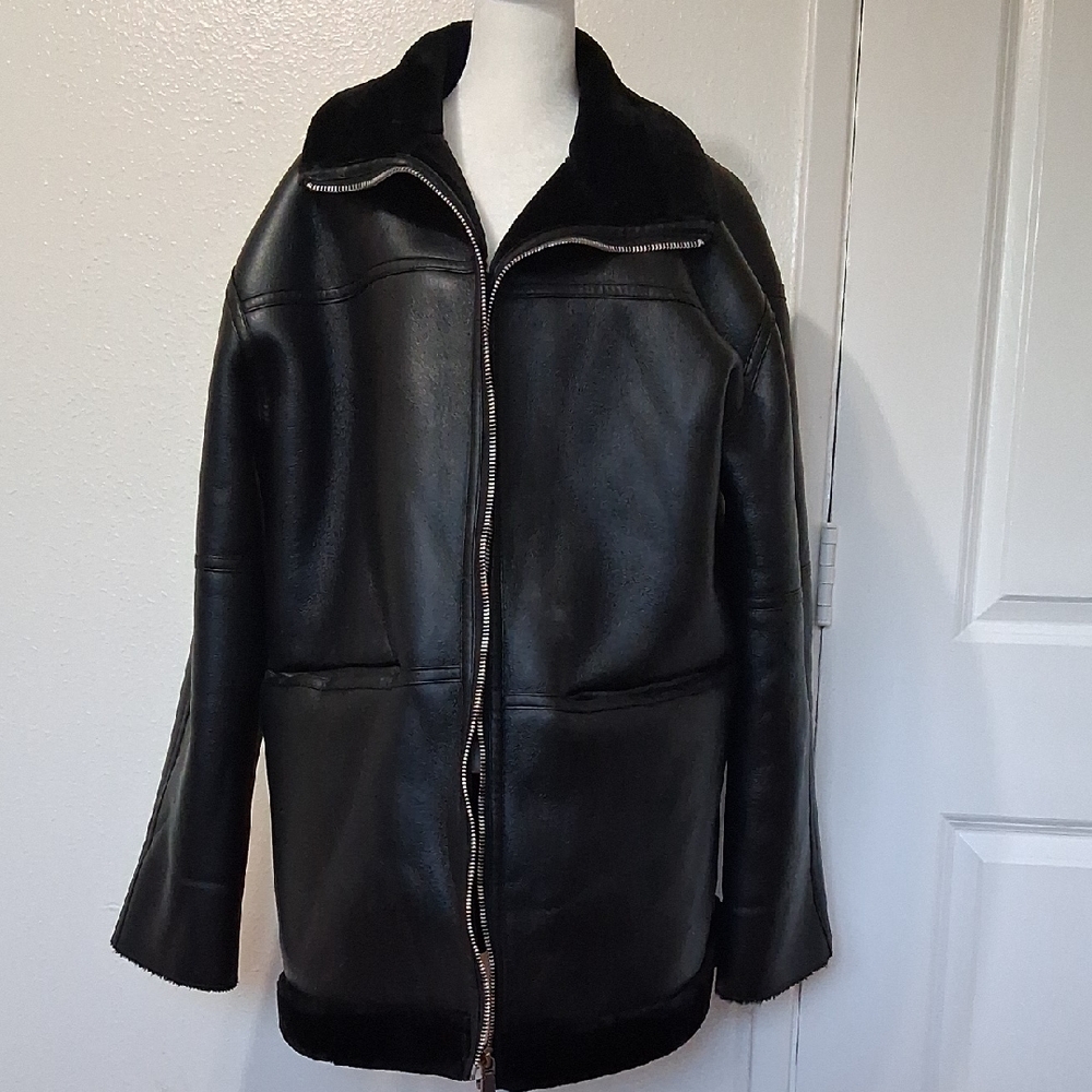 Rebecca Minkoff Black Leather Military Jacket